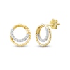 Thumbnail Image 1 of Threads of Love Diamond Double Circle Stud Earrings 1/10 ct tw 10K Yellow Gold