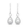 Thumbnail Image 1 of Threads of Love Diamond Infinity Dangle Hoop Earrings 1/2 ct tw 10K White Gold