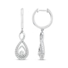 Thumbnail Image 2 of Threads of Love Diamond Infinity Dangle Hoop Earrings 1/2 ct tw 10K White Gold