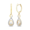 Thumbnail Image 1 of Threads of Love Diamond Infinity Dangle Hoop Earrings 1/2 ct tw 10K Yellow Gold