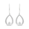 Thumbnail Image 2 of Threads of Love Diamond Crossover Teardrop Dangle Hoop Earrings 1/2 ct tw 10K White Gold