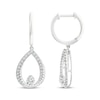 Thumbnail Image 3 of Threads of Love Diamond Crossover Teardrop Dangle Hoop Earrings 1/2 ct tw 10K White Gold