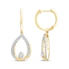 Thumbnail Image 3 of Threads of Love Diamond Crossover Teardrop Dangle Hoop Earrings 1/2 ct tw 10K Yellow Gold