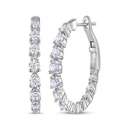 THE LEO Diamond Inside-Out Hoop Earrings 1 ct tw 14K White Gold