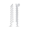 Thumbnail Image 1 of Pear-Shaped Diamond Staggered Three-Row Drop Earrings 6 ct tw 14K White Gold