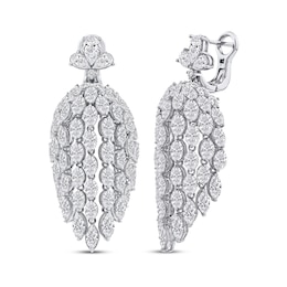 Pear, Oval, Marquise & Round-Cut Diamond Drape Earrings 20 ct tw 14K White Gold
