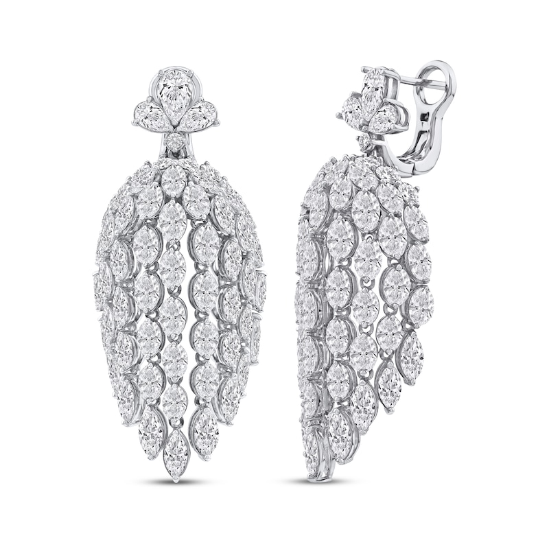 Main Image 1 of Pear, Oval, Marquise & Round-Cut Diamond Drape Earrings 20 ct tw 14K White Gold