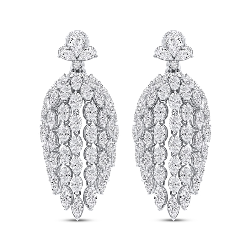 Main Image 2 of Pear, Oval, Marquise & Round-Cut Diamond Drape Earrings 20 ct tw 14K White Gold