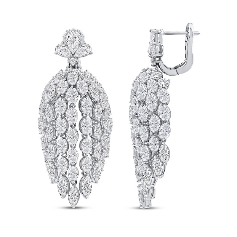 Main Image 3 of Pear, Oval, Marquise & Round-Cut Diamond Drape Earrings 20 ct tw 14K White Gold