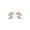 Thumbnail Image 2 of Marquise, Baguette & Round-Cut Diamond Cluster Stud Earrings 3/8 ct tw 10K Yellow Gold