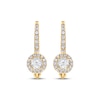 Thumbnail Image 1 of Diamond Halo Drop Earrings 1/2 ct tw 10K Yellow Gold