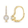 Thumbnail Image 2 of Diamond Halo Drop Earrings 1/2 ct tw 10K Yellow Gold