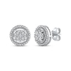 Thumbnail Image 1 of Multi-Diamond Halo Stud Earrings 1/10 ct tw Sterling Silver