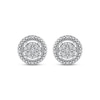 Thumbnail Image 2 of Multi-Diamond Halo Stud Earrings 1/10 ct tw Sterling Silver