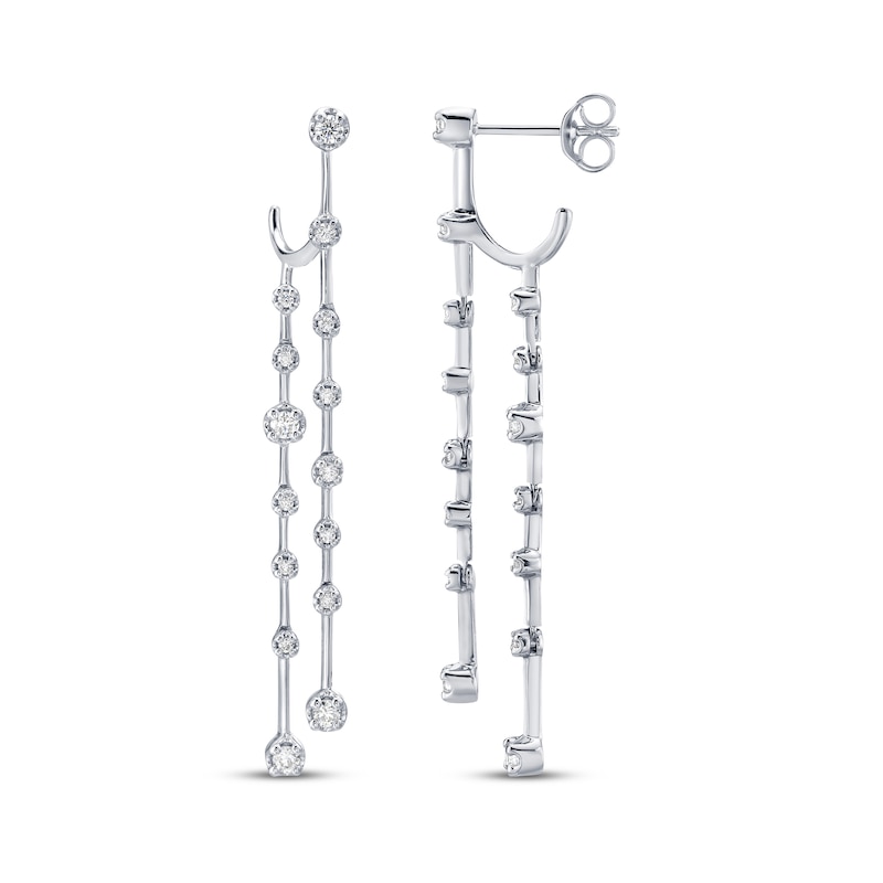 Main Image 1 of Diamond Scatter Drop Earrings 1/2 ct tw Sterling Silver