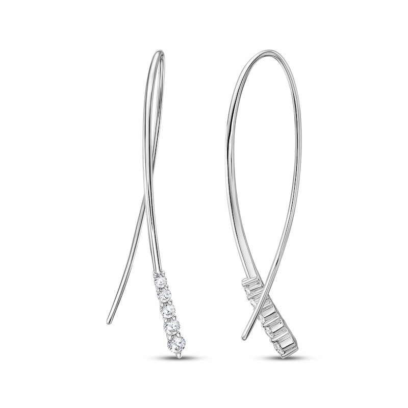 Diamond Threader Earrings 1/2 ct tw 10K White Gold