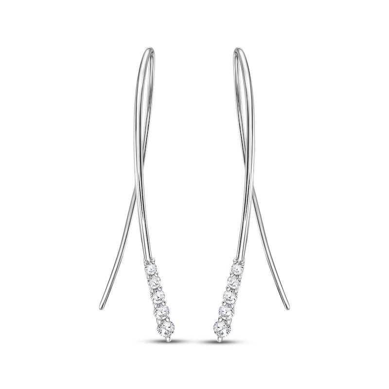 Diamond Threader Earrings 1/2 ct tw 10K White Gold