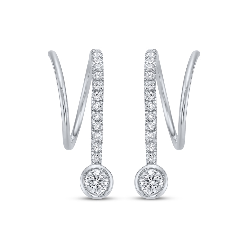 Diamond Threader Drop Earrings 1/4 ct tw 10K White Gold