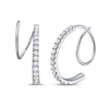 Thumbnail Image 1 of Diamond Huggie J-Hoop Earrings 1/3 ct tw 10K White Gold