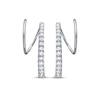 Thumbnail Image 2 of Diamond Huggie J-Hoop Earrings 1/3 ct tw 10K White Gold