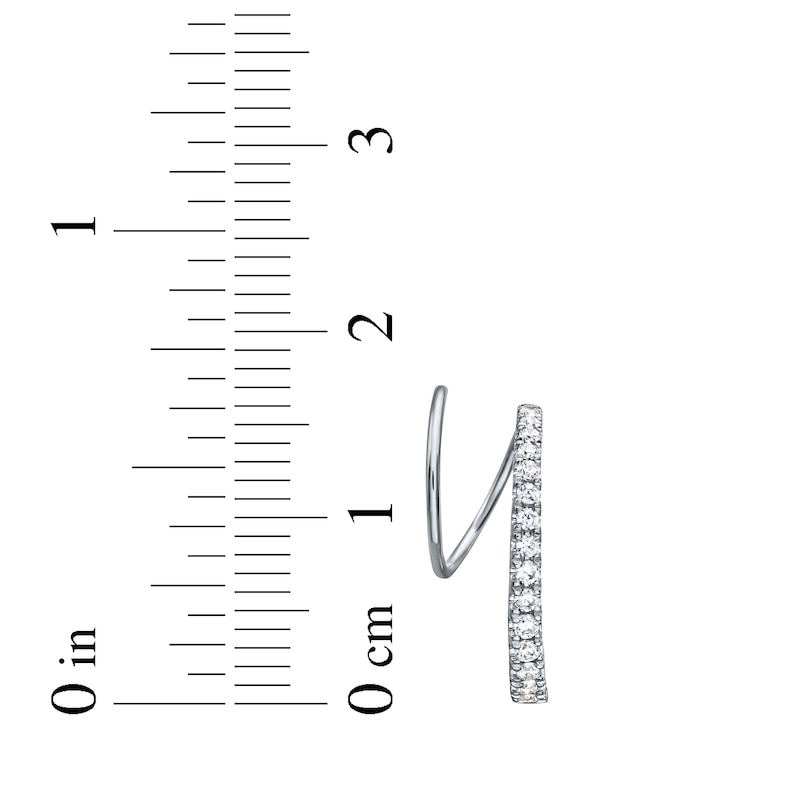 Main Image 5 of Diamond Huggie J-Hoop Earrings 1/3 ct tw 10K White Gold