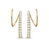 Thumbnail Image 2 of Diamond Huggie J-Hoop Earrings 1/3 ct tw 10K Yellow Gold