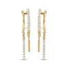 Thumbnail Image 2 of Diamond Two-Row J-Hoop Dangle Earrings 1/6 ct tw 10K Yellow Gold