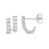 Thumbnail Image 1 of Baguette-Cut Diamond Two-Row J-Hoop Earrings 1/3 ct tw 10K White Gold