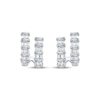 Thumbnail Image 2 of Baguette-Cut Diamond Two-Row J-Hoop Earrings 1/3 ct tw 10K White Gold