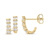 Thumbnail Image 0 of Baguette-Cut Diamond Two-Row J-Hoop Earrings 1/3 ct tw 10K Yellow Gold