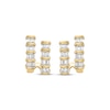 Thumbnail Image 1 of Baguette-Cut Diamond Two-Row J-Hoop Earrings 1/3 ct tw 10K Yellow Gold