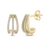 Thumbnail Image 0 of Diamond Three-Row J-Hoop Earrings 1/2 ct tw 10K Yellow Gold