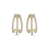 Thumbnail Image 1 of Diamond Three-Row J-Hoop Earrings 1/2 ct tw 10K Yellow Gold