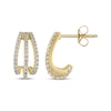Thumbnail Image 2 of Diamond Three-Row J-Hoop Earrings 1/2 ct tw 10K Yellow Gold