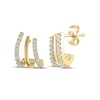 Thumbnail Image 1 of Diamond Three-Row Alternating J-Hoop Earrings 1/4 ct tw 10K Yellow Gold