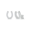 Thumbnail Image 1 of Diamond Horseshoe Stud Earrings 1/15 ct tw Sterling Silver