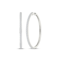 Diamond Hoop Earrings 2 ct tw 10K White Gold