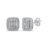 Thumbnail Image 1 of Multi-Diamond Cushion Halo Stud Earrings 1/2 ct tw 10K White Gold