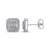 Thumbnail Image 3 of Multi-Diamond Cushion Halo Stud Earrings 1/2 ct tw 10K White Gold