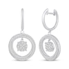 Thumbnail Image 0 of Multi-Diamond Center Circle Dangle Hoop Earrings 5/8 ct tw 10K White Gold