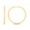 Thumbnail Image 2 of Diamond Beaded Hoop Earrings 1/2 ct tw 10K Yellow Gold