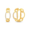 Thumbnail Image 1 of Diamond Chain Link Hoop Earrings 1/4 ct tw 10K Yellow Gold