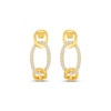 Thumbnail Image 2 of Diamond Chain Link Hoop Earrings 1/4 ct tw 10K Yellow Gold