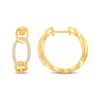 Thumbnail Image 3 of Diamond Chain Link Hoop Earrings 1/4 ct tw 10K Yellow Gold