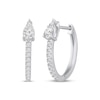 Thumbnail Image 1 of Multi-Diamond Teardrop Hoop Earrings 3/8 ct tw 10K White Gold