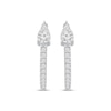 Thumbnail Image 2 of Multi-Diamond Teardrop Hoop Earrings 3/8 ct tw 10K White Gold