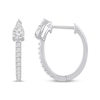 Thumbnail Image 3 of Multi-Diamond Teardrop Hoop Earrings 3/8 ct tw 10K White Gold