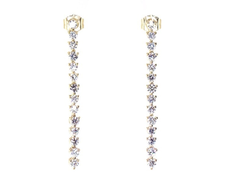 Main Image 1 of Lab-Grown Diamonds by KAY Drop Earrings 1-1/4 ct tw 14K Yellow Gold