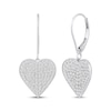 Thumbnail Image 0 of Diamond Heart-Shaped Concave Dangle Earrings 1 ct tw 10K White Gold