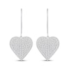 Thumbnail Image 1 of Diamond Heart-Shaped Concave Dangle Earrings 1 ct tw 10K White Gold